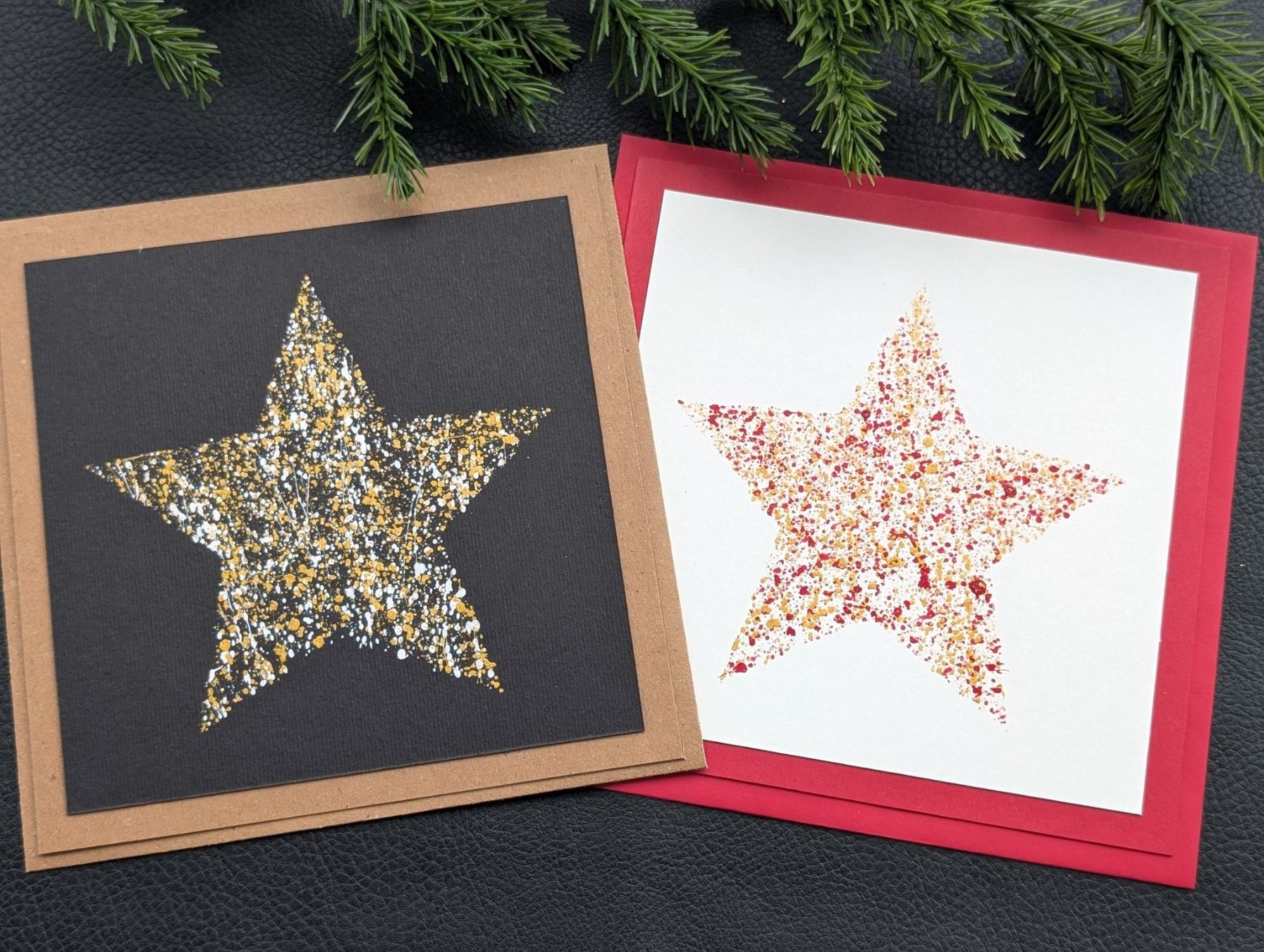 Cartoline: Handgemachte Weihnachtskarte Set auf 2 – Nuovo e nell'imballaggio originale da Winterthur venduto da LaVieColor