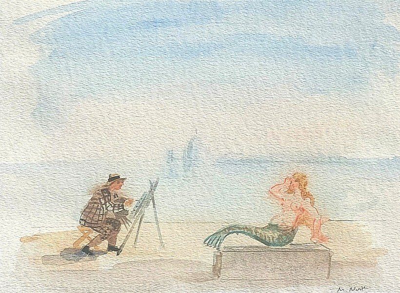 Tableaux: Marcel North - "La Sirène" – D'occasion à Montmelon par canelle-12
