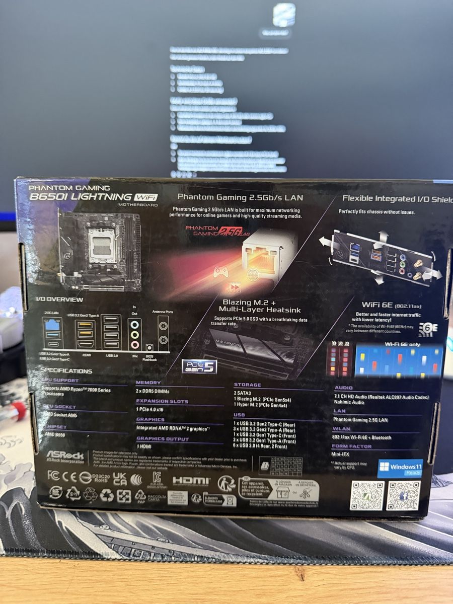 Asrock Mainboards: ASRock Phantom Gaming B650I Lighting WIFI  – Neu (gemäss Beschreibung) aus Güttingen von JeffreyGucc 6