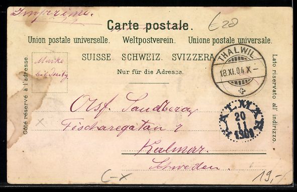 Ansichtskarten: Litho Thalweil, Gemeindehaus, Kirche, To – Gebraucht aus Berlin von bartko-reher 1