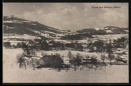 AK Utzigen /Bern, Ortspartie im Winter