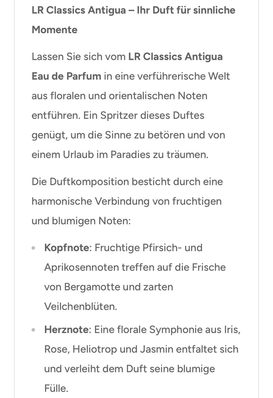Parfum & Eau de Toilette: LR Classics Antigua Eau de Parfum, ca. 40ml – Gebraucht aus Bronschhofen von Sommernacht03 6