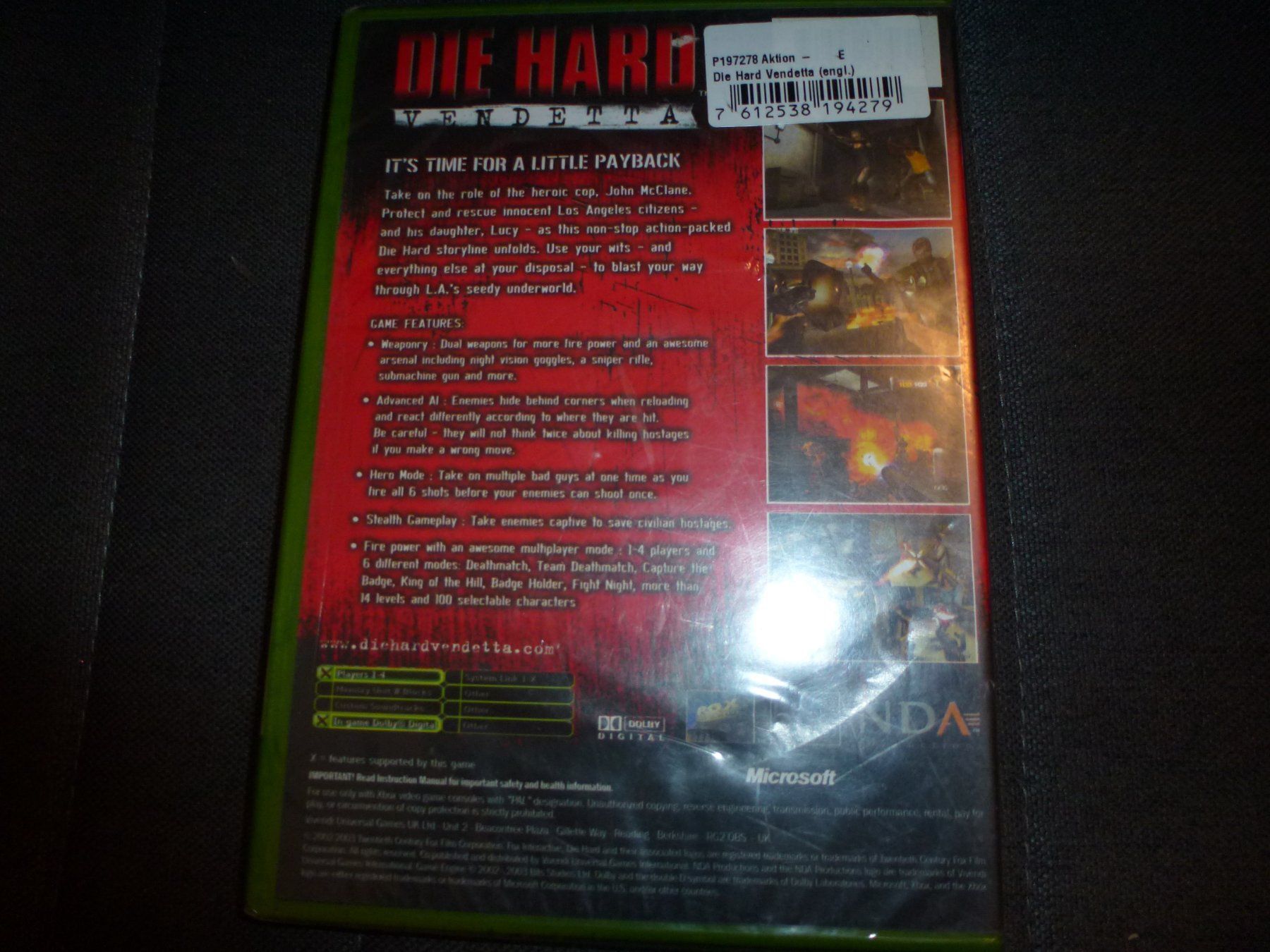 Giochi: DIE HARD - Vendetta XBOX CLASSIC NEUWARE – Nuovo e nell'imballaggio originale da Olten venduto da Disc-Ausverkauf 1