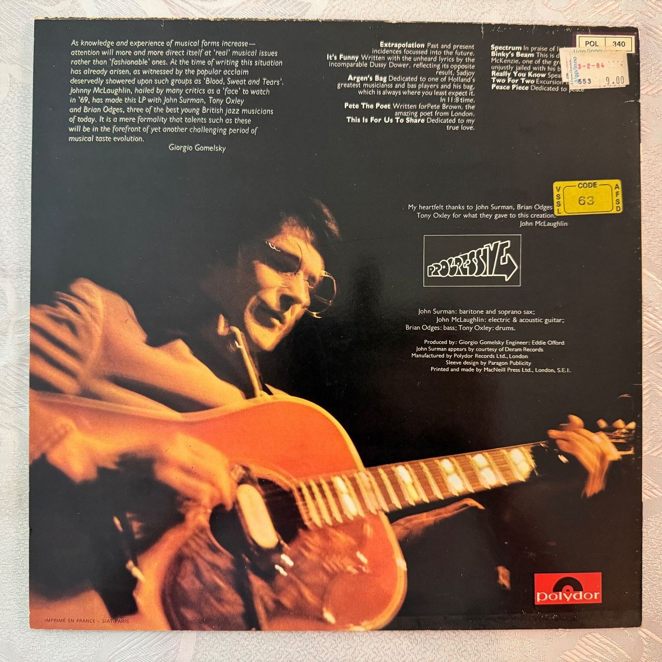 Schallplatten: JOHN McLAUGHLIN - EXTRAPOLATION – Gebraucht aus Zürich von fehlton 1