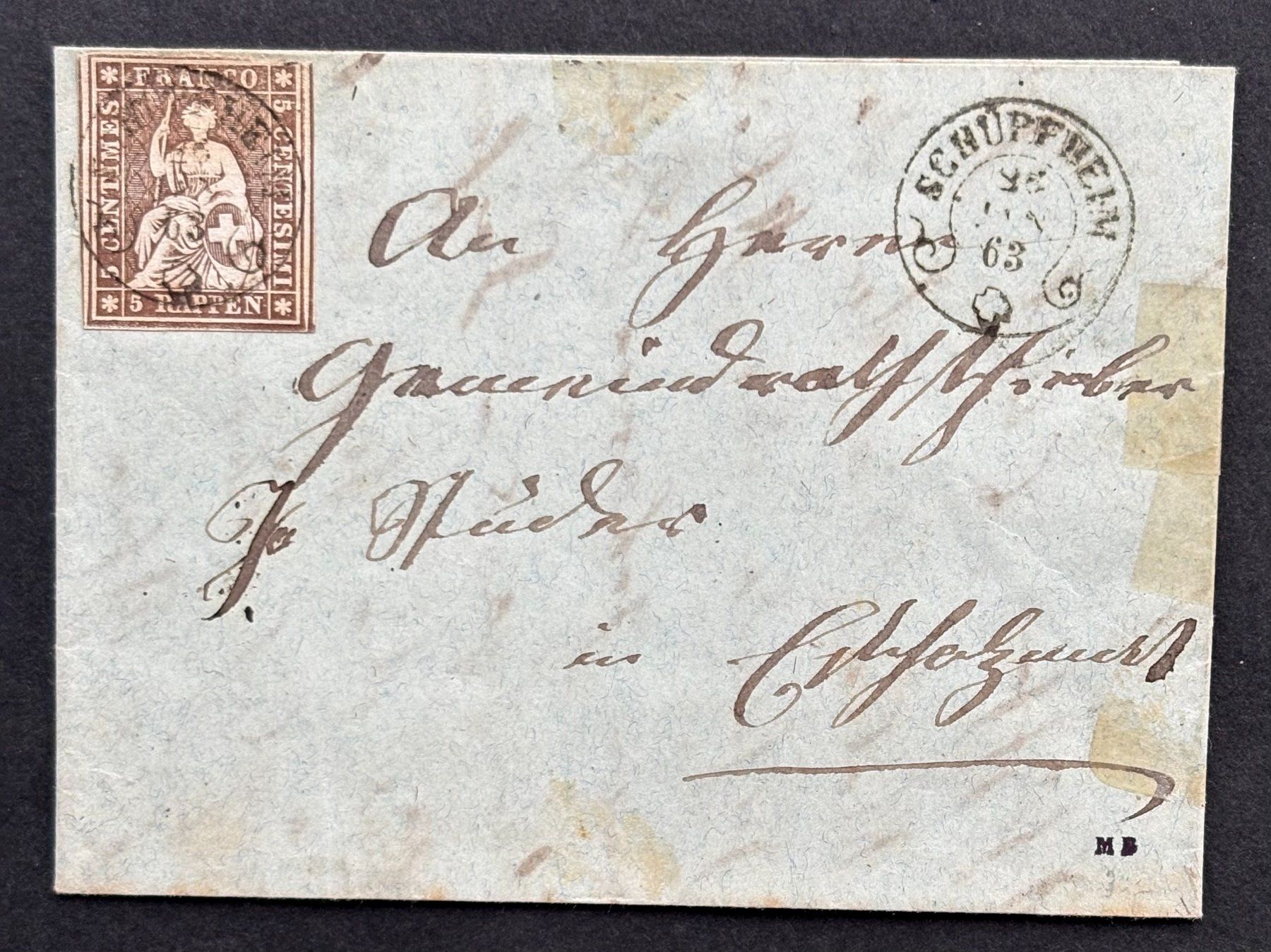 Tutti i francobolli: FALTBRIEF STRUBEL SCHÜPFHEIM 1863 – Usato da Ostermundigen venduto da Heavenmaus75