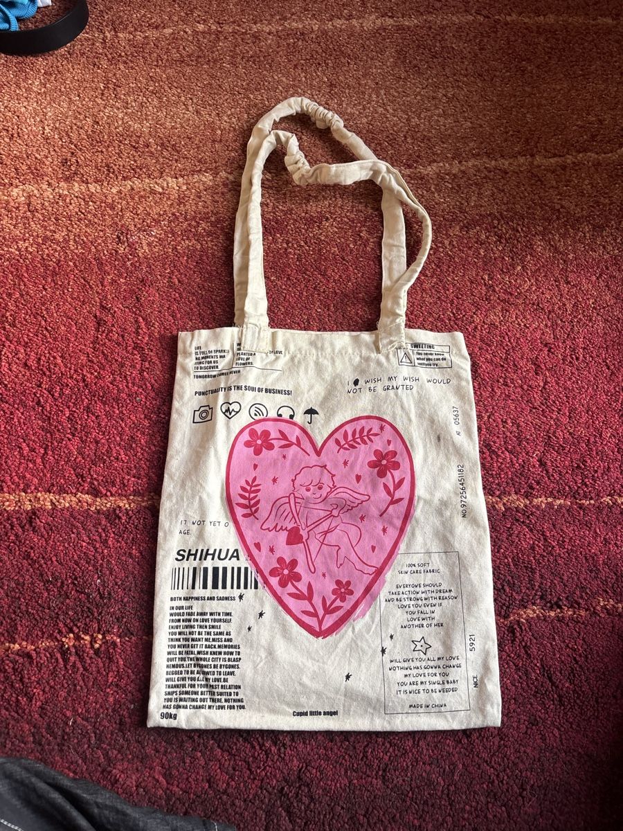 Taschen: Totebag mit rosa Herz – Gebraucht aus Lausen von sineri