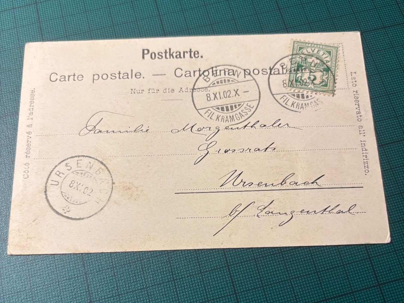 Ansichtskarten: AKs 3Stk BERN 1902/04 – Gebraucht aus Utzenstorf von Rose0303 5