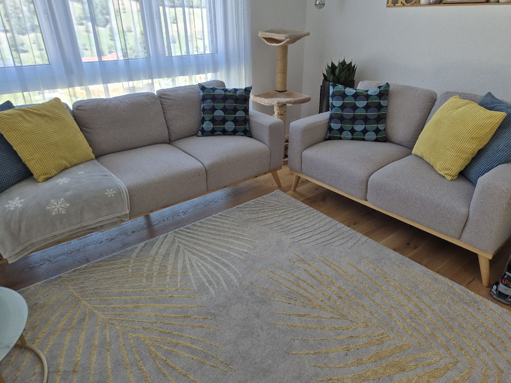 Divani: Sofa Set hellgrau 2-teilig mit Gebrauchsspuren stoff – Usato da Herisau venduto da Palmi