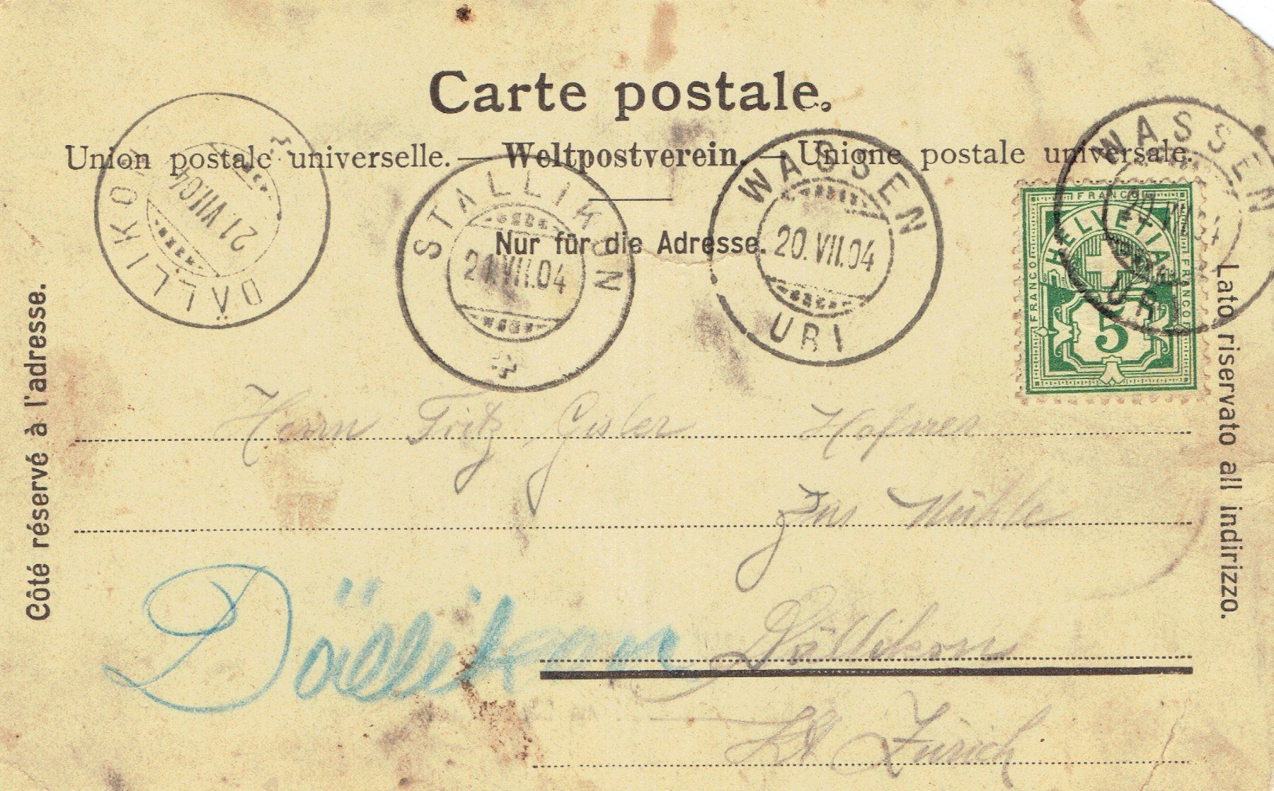 Cartoline postali: Sustenpass UR, um 1900 – Usato da Otelfingen venduto da Schmitte9 1