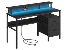 Schreibtisch mit Schubladen LED Steckdose USB MIRON