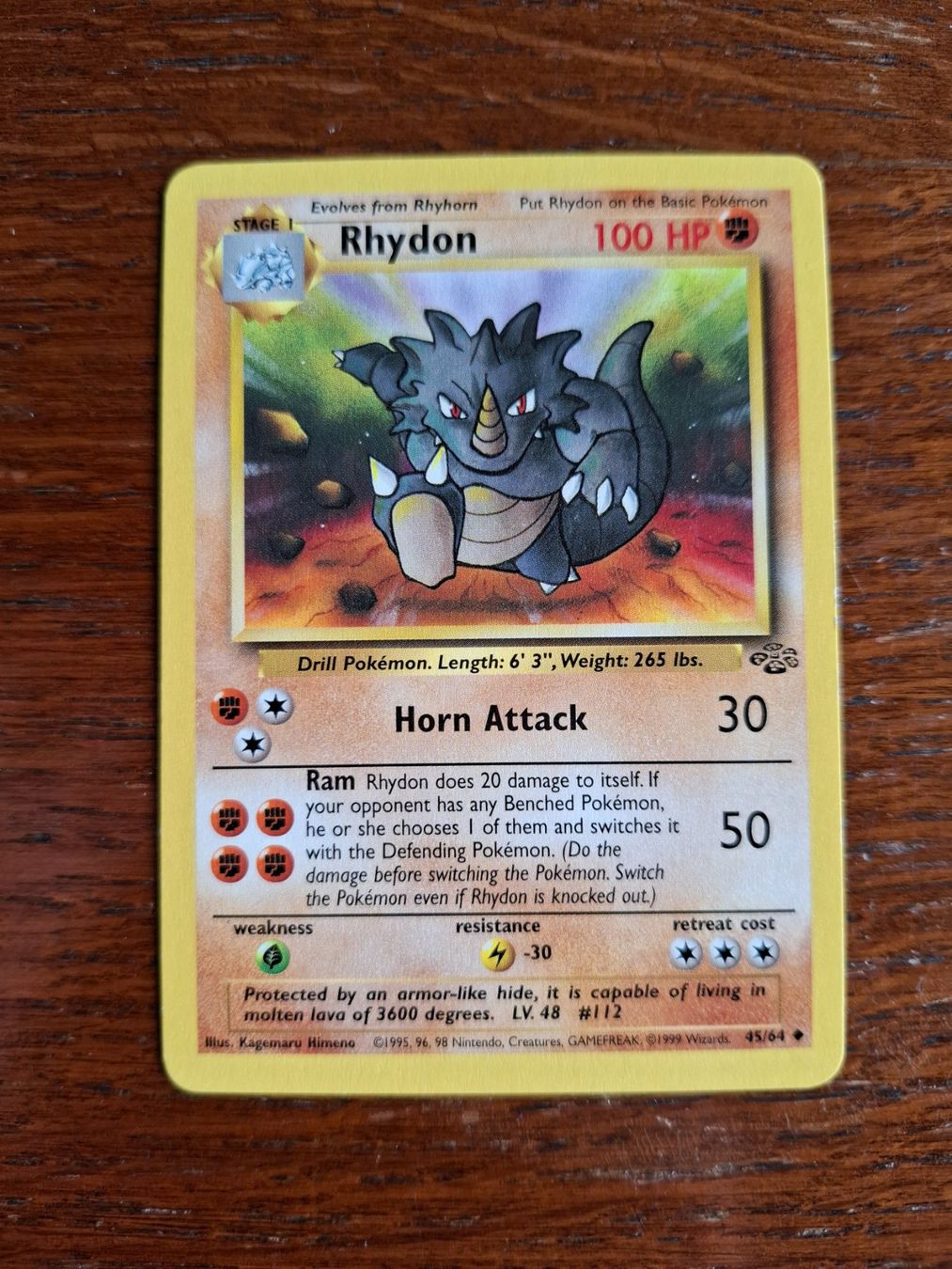 Pokémon Carte collezionabili: Pokemon Rhydon Jungle Set 45/64 – Usato da Giornico venduto da ale_lc8k
