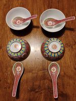 4 Vintage Schalen mit Löffeln 1960 China