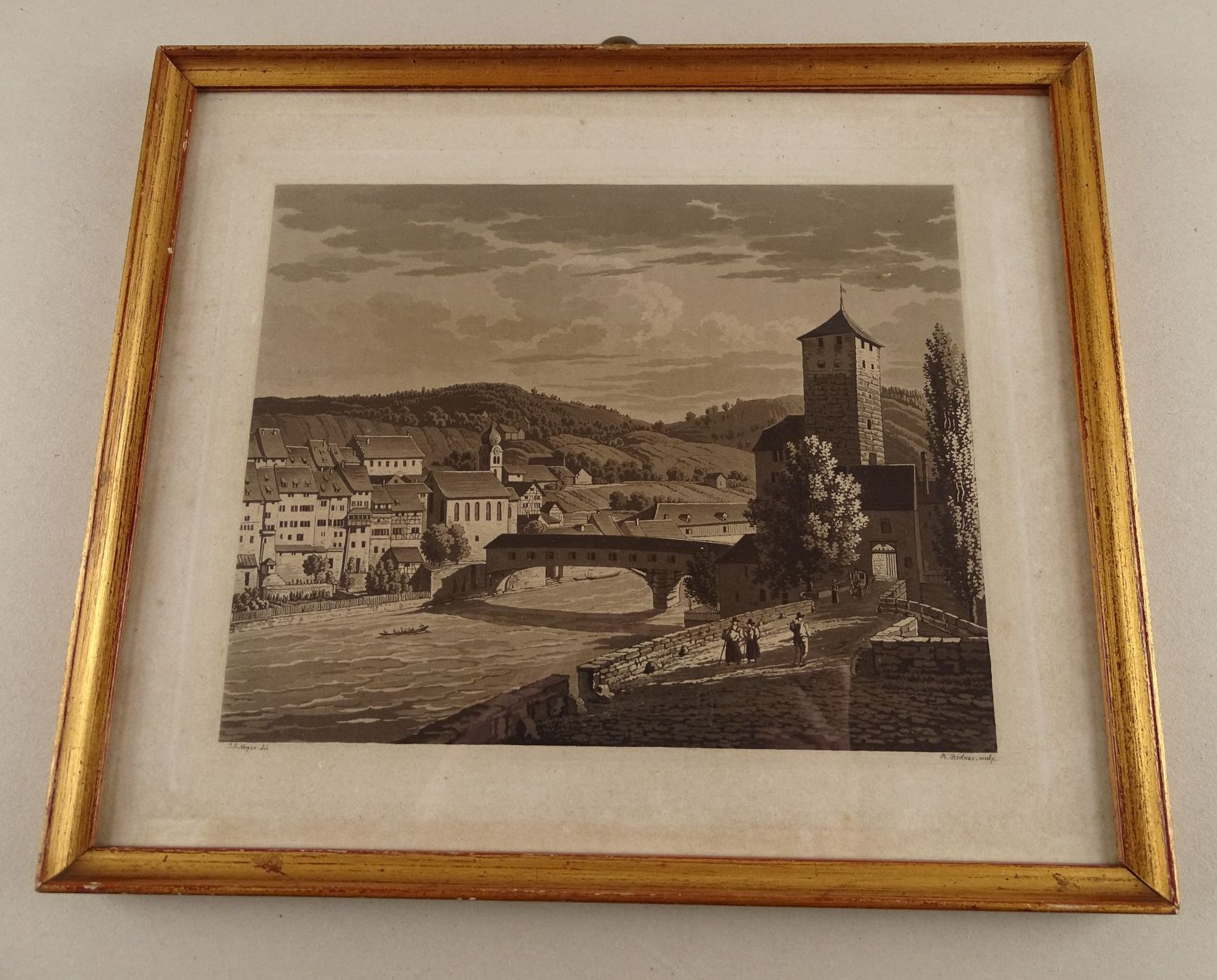 Incisioni: EGLISAU, AQUATINTA 1829 – Usato da Grüningen venduto da Kartensammler