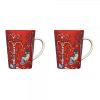 4 x Iittala Taika: rot Henkelbecher 0,40L