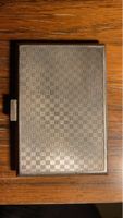 Englisches Zigarettenetui 925 Silber/ Schachbrettmuster