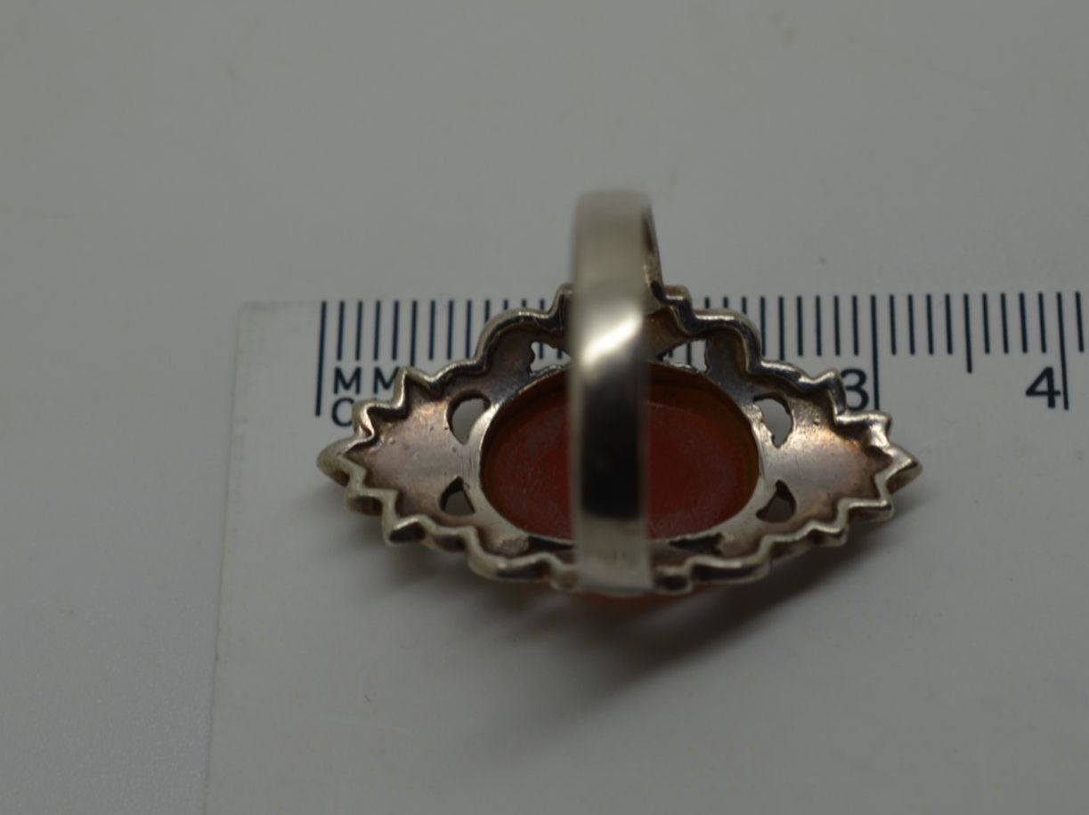 Anelli: Bague argent 925 cornaline + marcassites 6gr. – Usato da La Croix (Lutry) venduto da OMEGA07 1