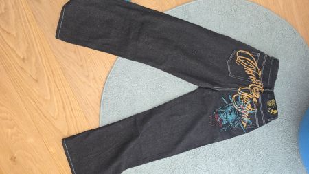 Bedruckte Baggy Jeans