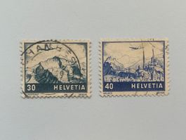 1948 Farbänderung der Landschaftsbilder F43-F44c, gestempelt