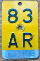 Mofaschild Nummernschild 83 AR 021 145