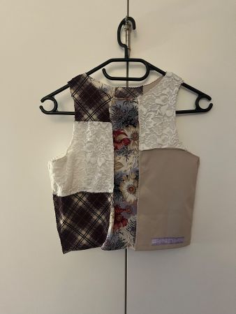 Upcycling Patchwork Crop Top Moreida – Lila S-M