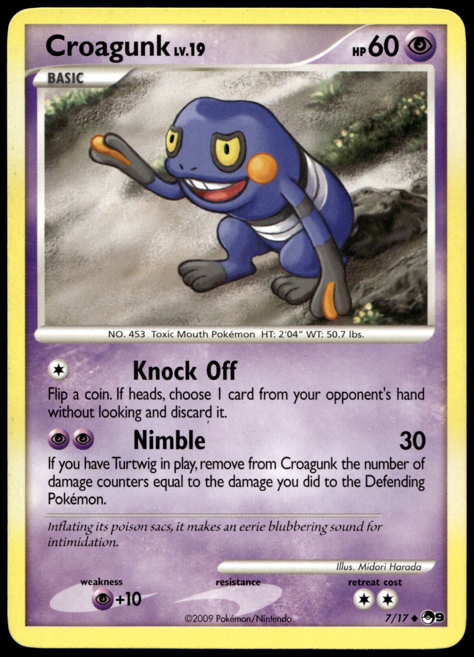 Pokémon Carte collezionabili: Croagunk 7/17 Pokémon POP-Series 9 – Nuovo (secondo la descrizione) da Uster venduto da Madame_Cards