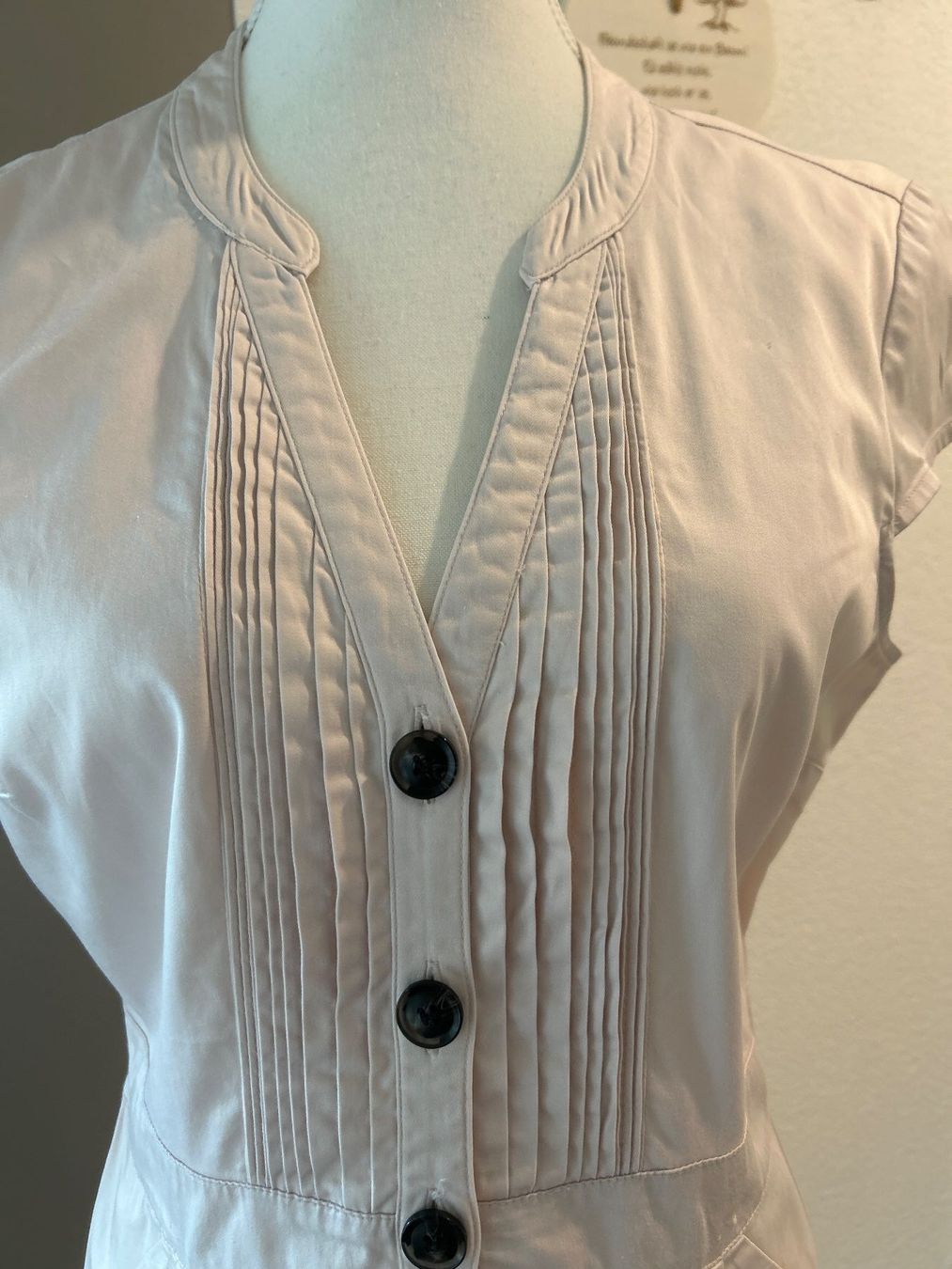 Vestiti: Kurzarm Kleid hellbeige mit Knöpfen – Usato da Brunnen venduto da Nala2929 3