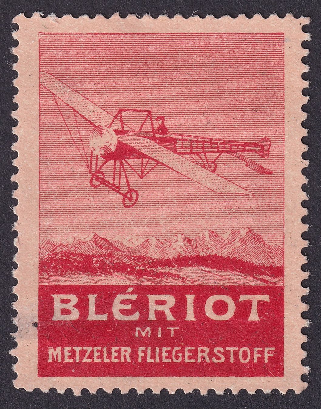 Alle Briefmarken: Flugspende Vignette 1912.8b rot, Blériot, Metzeler – Gebraucht aus Ebikon von SilvioFreund