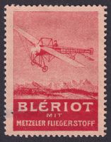 Flugspende Vignette 1912.8b rot, Blériot, Metzeler