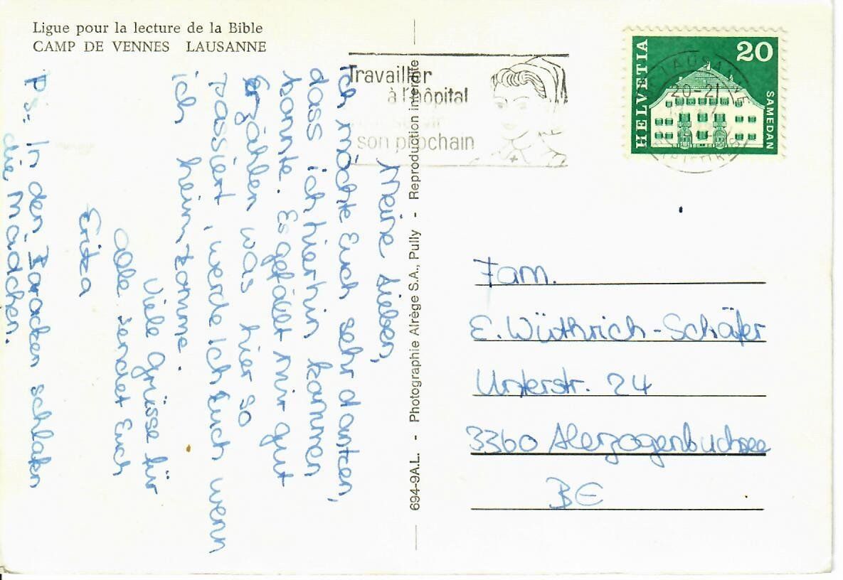 Cartes postales: Camp de Vennes Lausanne – D'occasion à Hochdorf par Ziegel-16 1