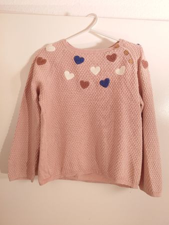 Mädchen Strick Pullover Herzen, Grösse 98/104