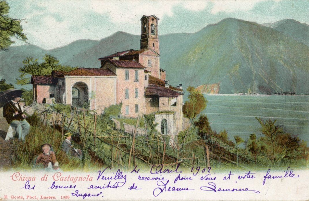 Cartoline postali: Castagnola   TI         um 1902 – Usato da Brig venduto da Valcards54