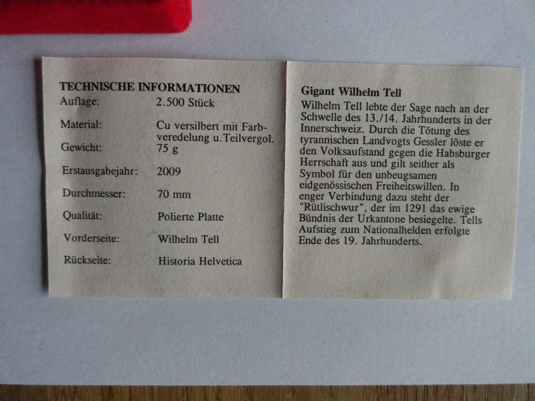Medaillen: Schweizer Medaille Rütlischwur 2009 - Kupfer/Versilbert etc. – Gebraucht aus Gerlafingen von Shiva_74 8