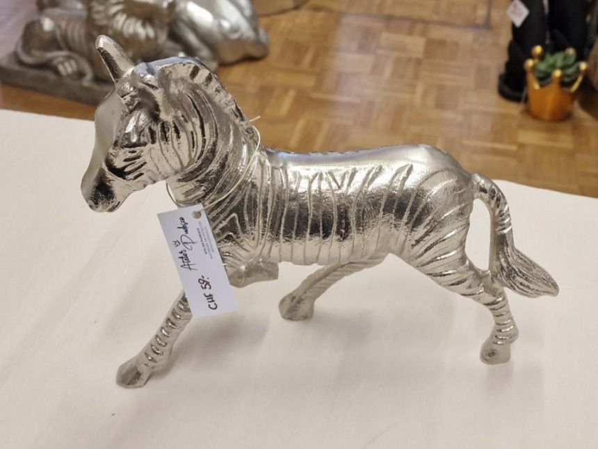 Statuette: Deko Zebra aus Aluminium – Nuovo e nell'imballaggio originale da Schaffhausen venduto da AtelierPudesco