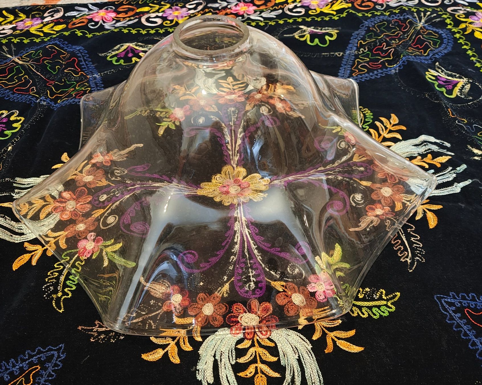 Lampadari & plafoniere: Vintage Hängelampenschirm aus Glas – Usato da Schaffhausen venduto da sim_j822 3