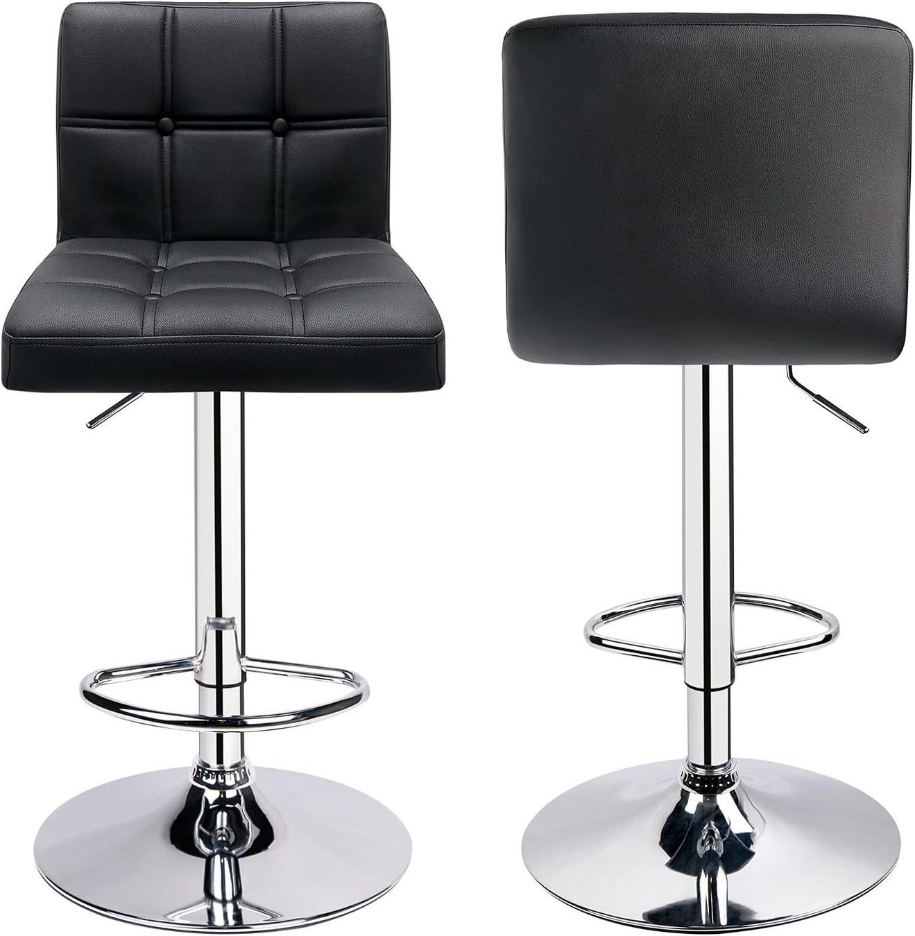 Sgabelli: Barhocker Barstuhl 2er-Set höhenverstellbar Kunstleder Black – Nuovo e nell'imballaggio originale da Wittenbach venduto da SELVARO 1