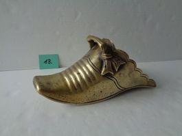 Antiker spanischer Reitschuh 19Jh. Messing Conquistador