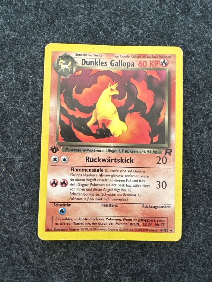 Cartes: Dunkles Gallopa 1. Edition Team Rocket WOTC – D'occasion à Uster par Neonschwarz
