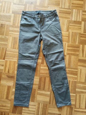 H&M Damen Hose Gr 36 grau 98% Baumwolle 2% Elastan