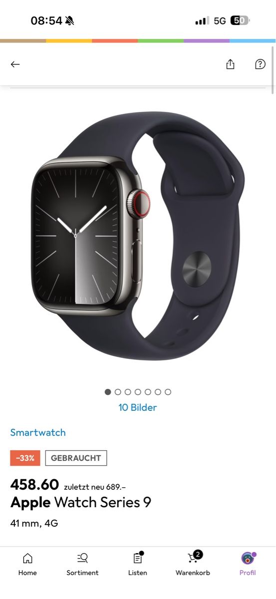 Apple Smartwatch: Apple Watch Series 9 / 41mm – Nuovo (secondo la descrizione) da Erlinsbach SO venduto da Veelvet42 1