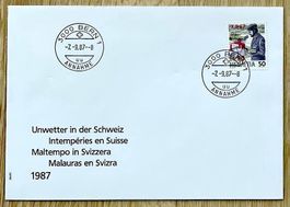 Unwetter in der Schweiz 1987 - Ersttagesbrief