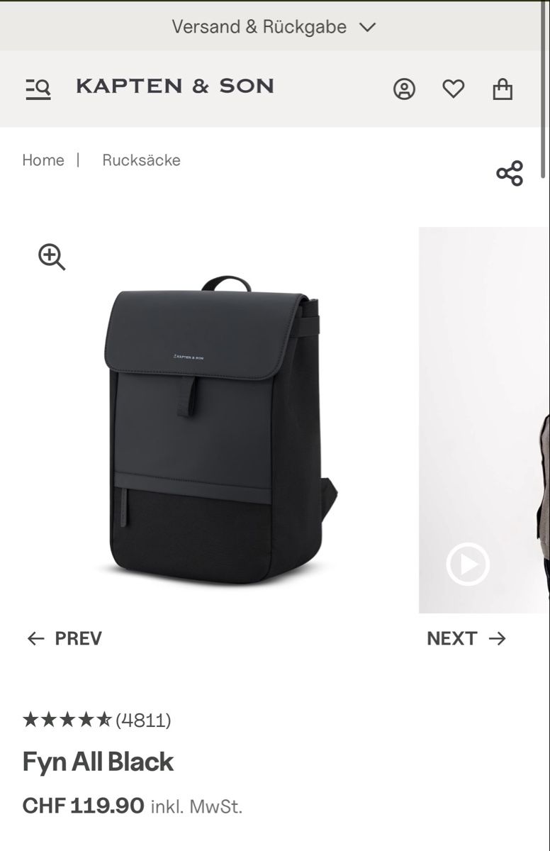 Kapten & Son Zaini: Kapten & Son Rucksack Fyn schwarz – Nuovo (secondo la descrizione) da Kastanienbaum venduto da Yvonne042 1