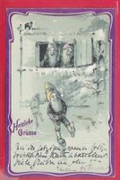 HERZLICHE GRÜSSE, ZWERGENKARTE, 27.6.1902
