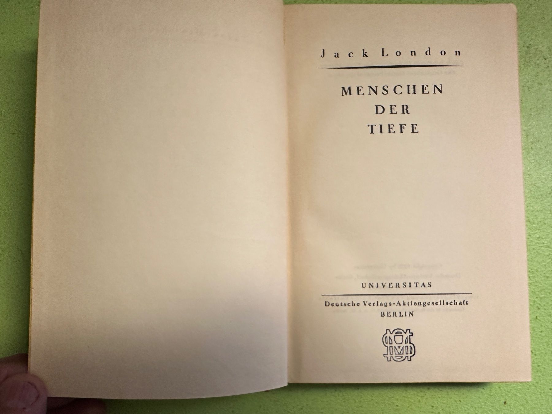 Libri: Jack London: Menschen der Tiefe 1928 – Usato da Zürich venduto da allp 1