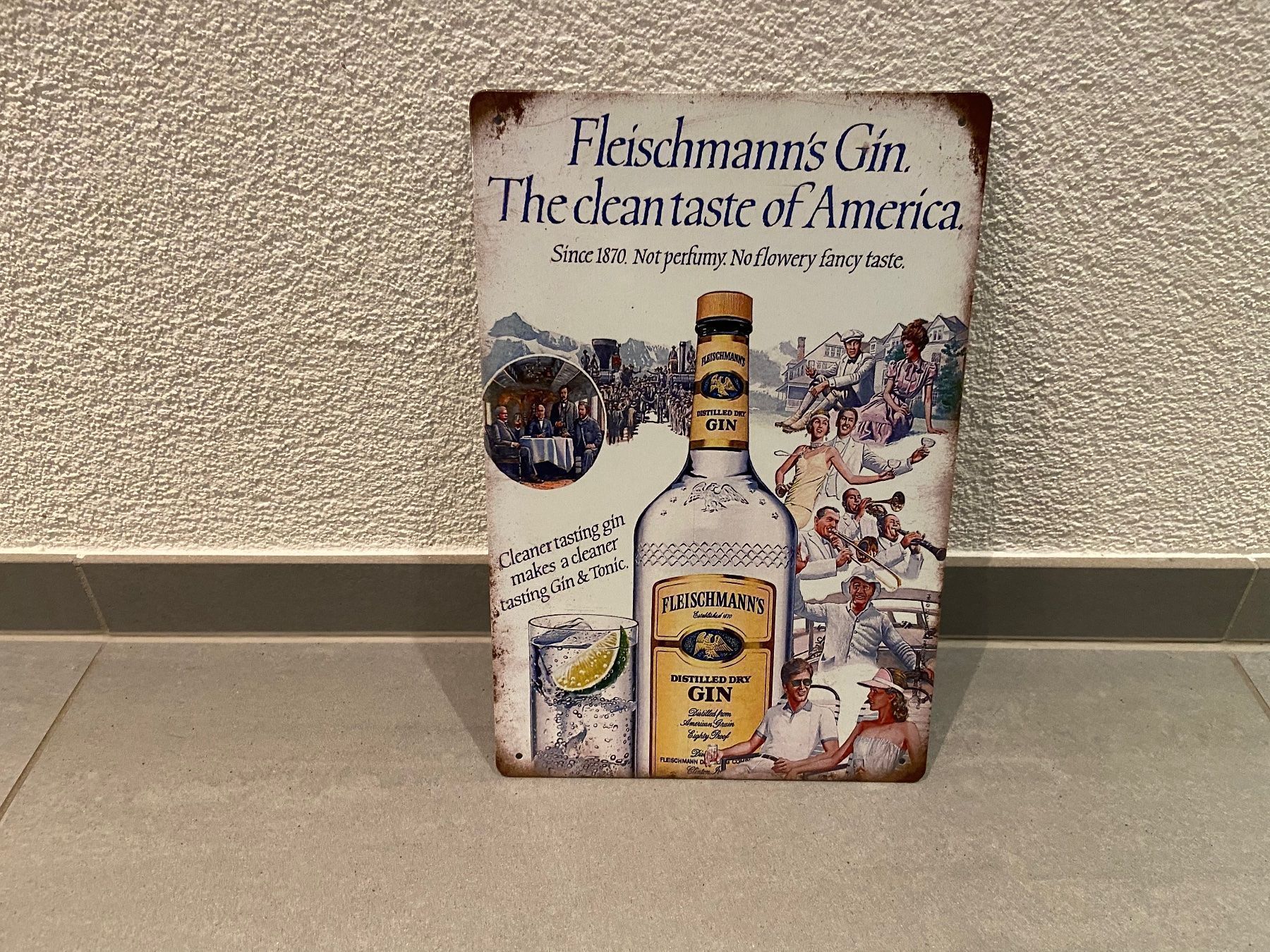 Insegne: FLEISCHMANN‘S GIN  / NEU / BLECHSCHILD/ 1 Pcs. – Nuovo e nell'imballaggio originale da Seon venduto da Aaargauer01 3