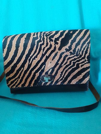 Borsa a tracolla cuoio e cavallino