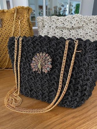 NEUE exklusive Crochet Damen-Handtasche (Handmade)