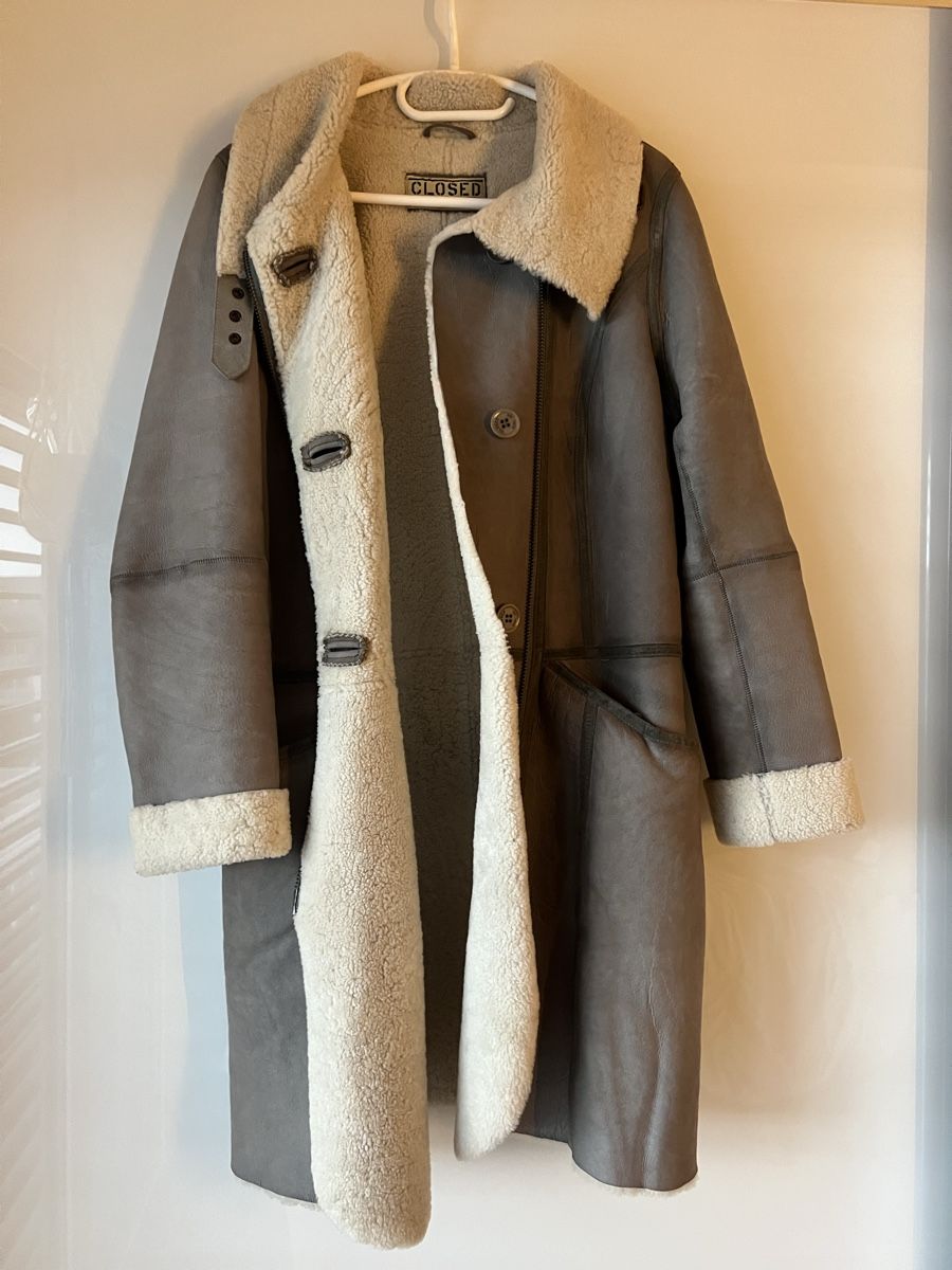 Closed Mäntel: CLOSED Shearling-Mantel, Grösse L, Grau - Leder – Gebraucht aus Langenthal von Alperose_5
