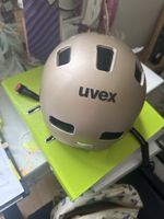 Velohelm Uvex beige/gold neuwertig! Da nie getragen.
