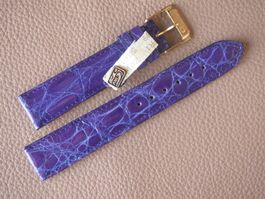 Luxus echt Krokodil NOS 18mm warm blau Croco 18 mm Uhrenband