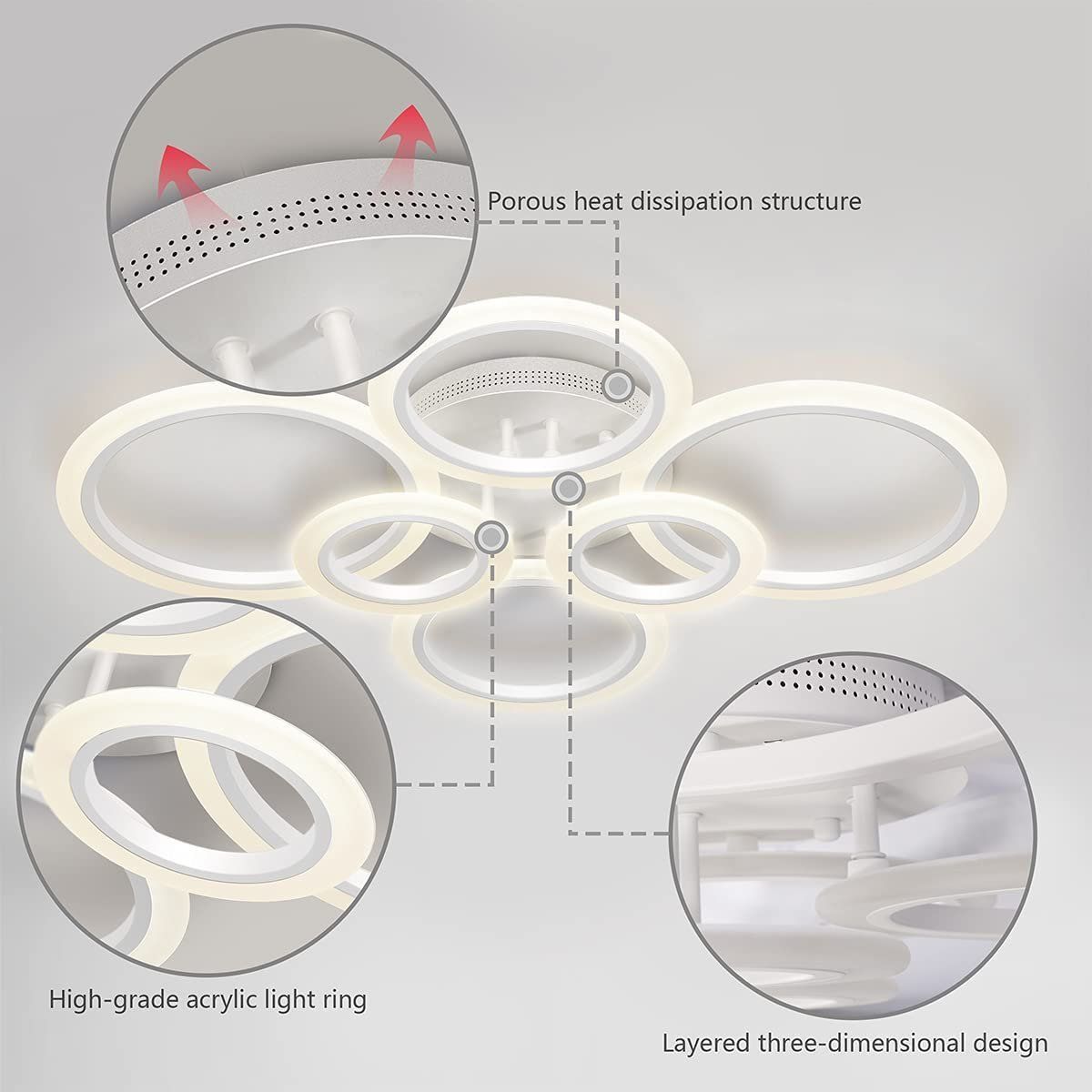 Lampadari & plafoniere: LED Deckenlampe Dimmbar 72W Deckenleuchte Wohnzimmerlampe – Nuovo e nell'imballaggio originale da Dörflingen venduto da Nixhub 4